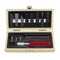Excel Blades Woodworking Set with K5 Knife, Blades, Gouges & Routers in Wooden Case, USA Made